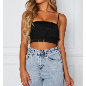 White Fox Boutique- Elevate Crop Top in black